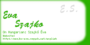 eva szajko business card