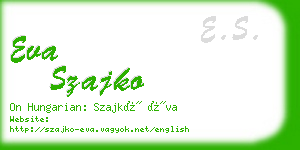 eva szajko business card